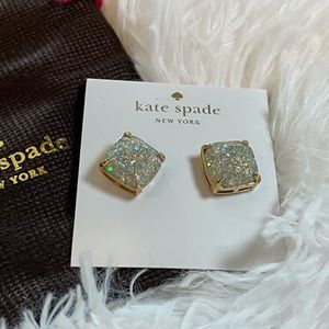 Kate Spade Opal Glitter Small Square Stud Earrings